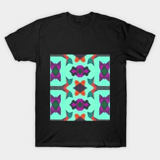 Pattern Design in green purple and orange T-Shirt